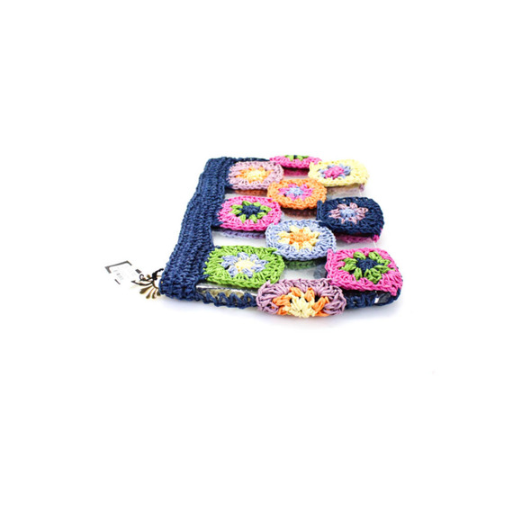 Lele Sadoughi Crochet Granny Square Pouch Bag NEW - Picture 3 of 8